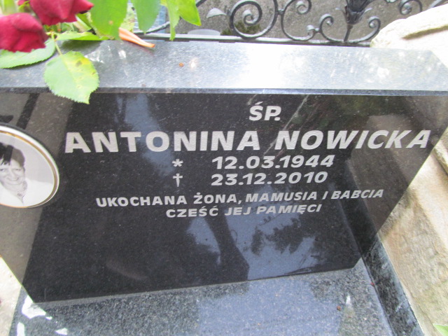 Antonina Nowicka 1944 Tarnów - Grobonet - Wyszukiwarka osób pochowanych