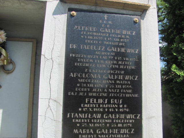 Alfred Gałkiewicz 1859 Tarnów - Grobonet - Wyszukiwarka osób pochowanych