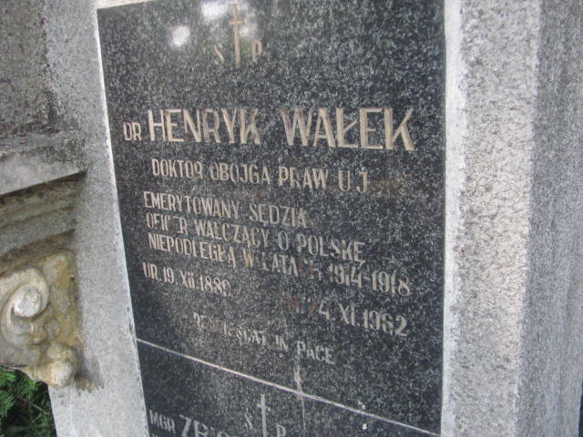 Henryk Wałek 1889 Tarnów - Grobonet - Wyszukiwarka osób pochowanych