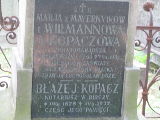 Błażej Kopacz 1878 Tarnów - Grobonet - Wyszukiwarka osób pochowanych