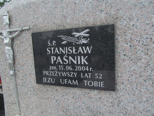 Stanisław Paśnik 1951 Tarnów - Grobonet - Wyszukiwarka osób pochowanych