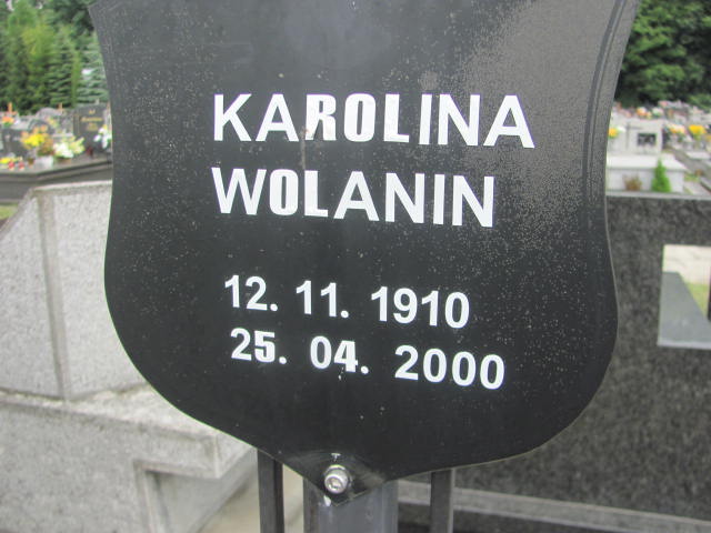 Karolina Wolanin 1910 Tarnów - Grobonet - Wyszukiwarka osób pochowanych