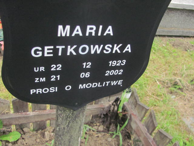 Maria Gętkowska  1923 Tarnów - Grobonet - Wyszukiwarka osób pochowanych