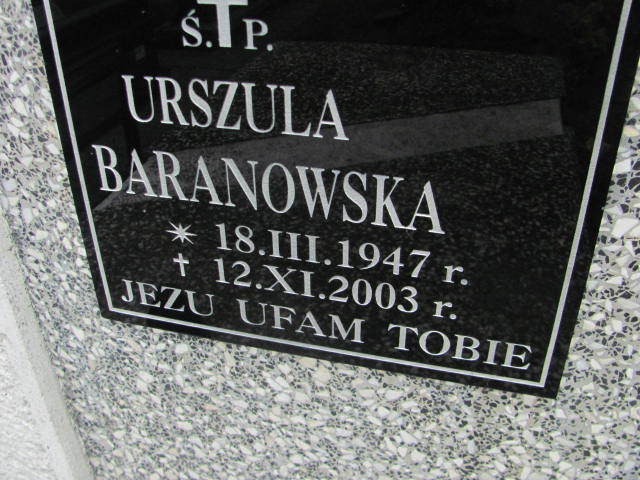 Urszula Baranowska 1947 Tarnów - Grobonet - Wyszukiwarka osób pochowanych