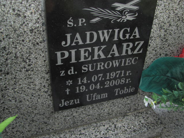 Zofia Surowiec  1942 Tarnów - Grobonet - Wyszukiwarka osób pochowanych