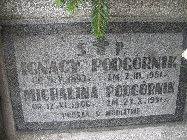 Michalina Podgórnik 1906 Tarnów - Grobonet - Wyszukiwarka osób pochowanych