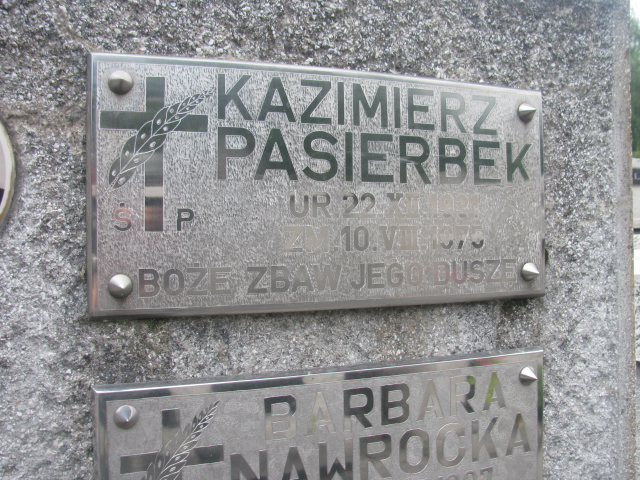 Kazimierz Pasierbek 1921 Tarnów - Grobonet - Wyszukiwarka osób pochowanych