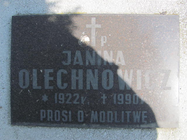Janina Olechnowicz 1922 Tarnów - Grobonet - Wyszukiwarka osób pochowanych