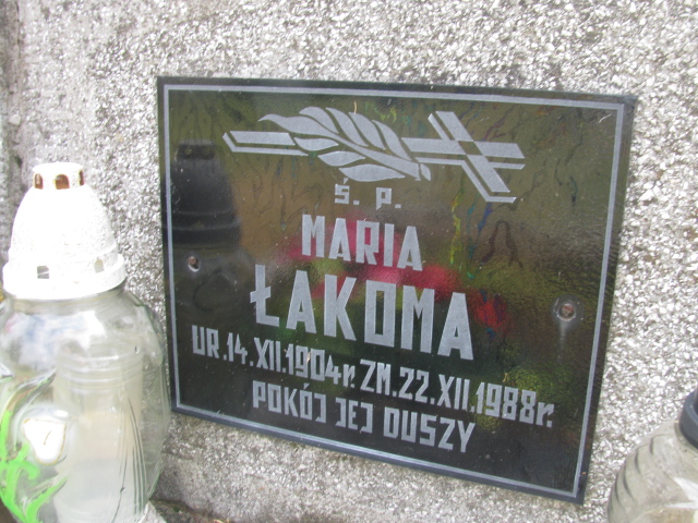 Maria Łakoma 1904 Tarnów - Grobonet - Wyszukiwarka osób pochowanych