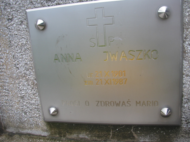 Anna Iwaszko 1901 Tarnów - Grobonet - Wyszukiwarka osób pochowanych