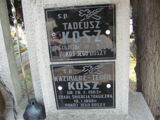 Kazimierz Teofil Kosz 1962 Tarnów - Grobonet - Wyszukiwarka osób pochowanych