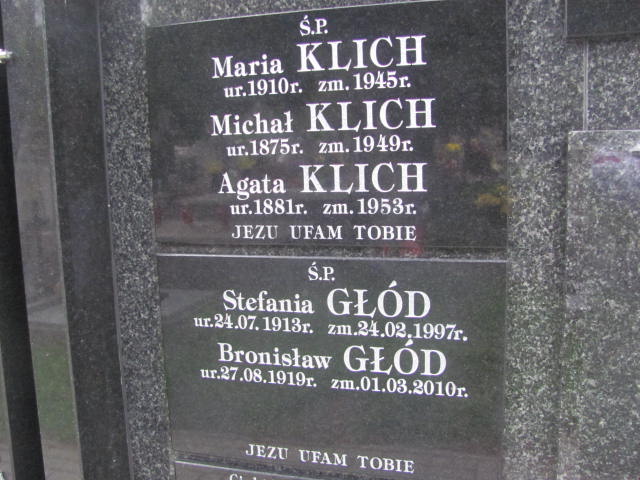 Michał Klich 1874 Tarnów - Grobonet - Wyszukiwarka osób pochowanych