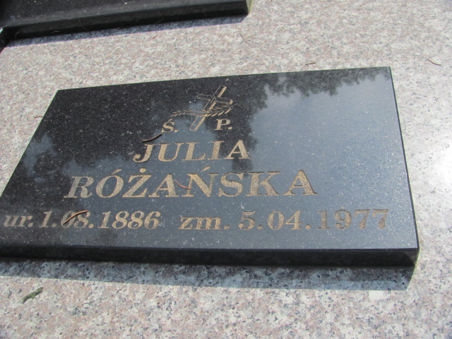 Julia Różańska 1886 Tarnów - Grobonet - Wyszukiwarka osób pochowanych