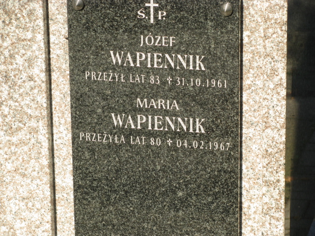 Józef Wapiennik Tarnów - Grobonet - Wyszukiwarka osób pochowanych