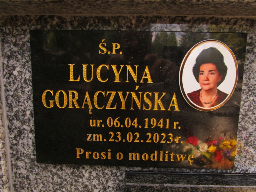 Lucyna Gorączyńska 1941 Tarnów - Grobonet - Wyszukiwarka osób pochowanych