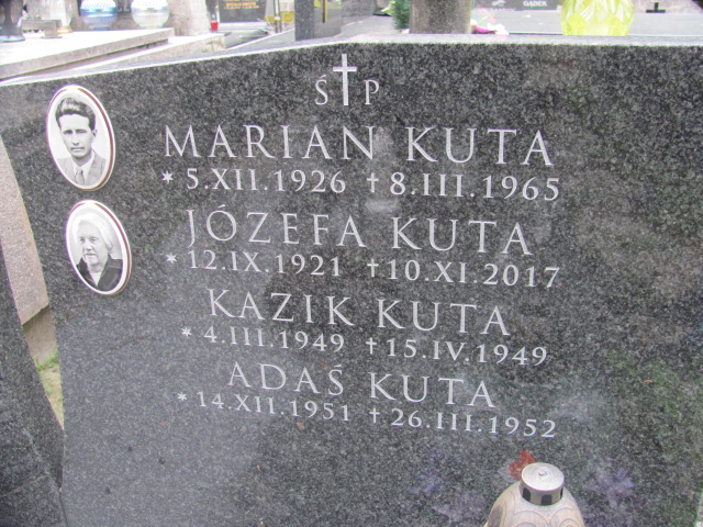 Adam Kuta (tabl. pam.) 1951 Tarnów - Grobonet - Wyszukiwarka osób pochowanych