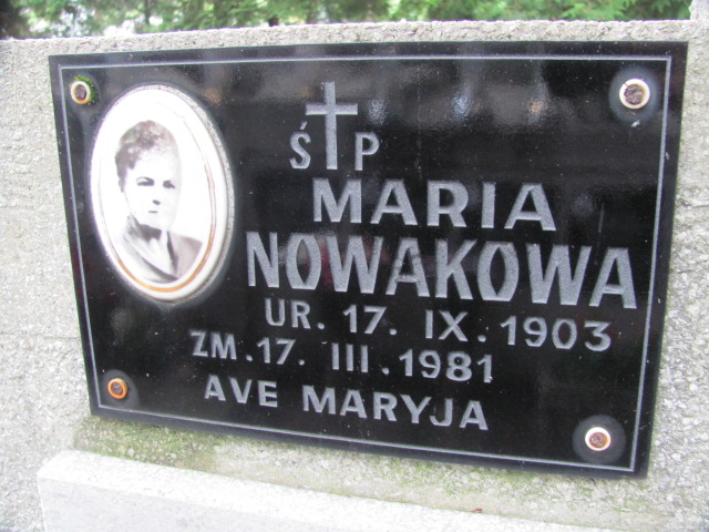 Maria Nowak 1903 Tarnów - Grobonet - Wyszukiwarka osób pochowanych