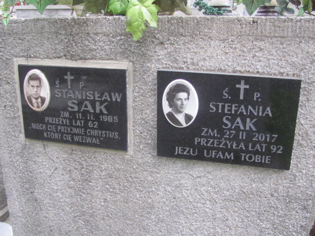 Stanisław Sak Tarnów - Grobonet - Wyszukiwarka osób pochowanych