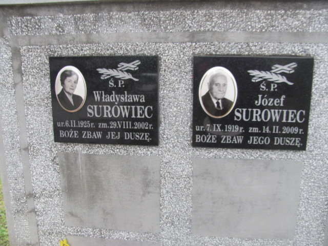 Józef Surowiec 1919 Tarnów - Grobonet - Wyszukiwarka osób pochowanych