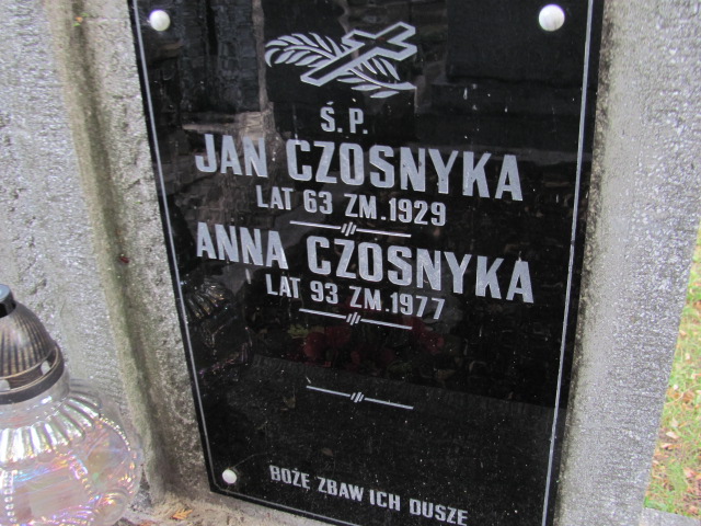 Anna Czosnyka  Tarnów - Grobonet - Wyszukiwarka osób pochowanych