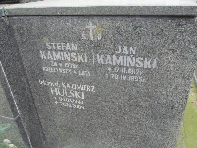 Stefan Kamiński (tabl. pam.) Tarnów - Grobonet - Wyszukiwarka osób pochowanych