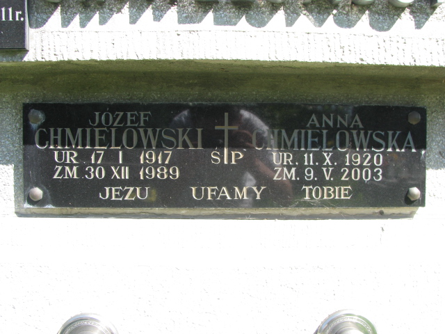 Józef Chmielowski 1917 Tarnów - Grobonet - Wyszukiwarka osób pochowanych