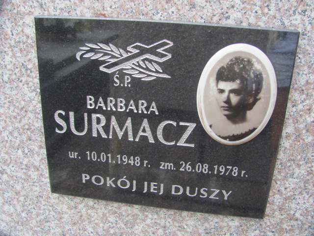 Barbara Surmacz 1948 Tarnów - Grobonet - Wyszukiwarka osób pochowanych