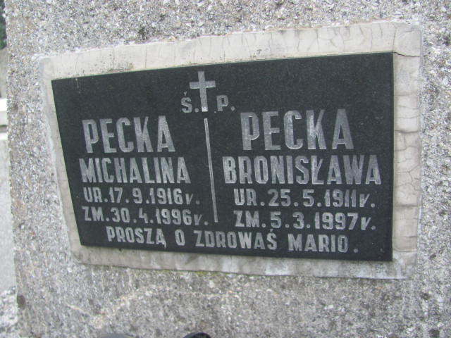 Michalina Pecka 1916 Tarnów - Grobonet - Wyszukiwarka osób pochowanych