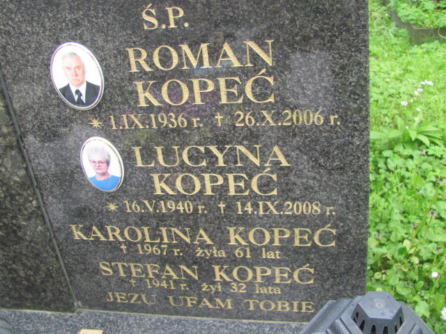 Karolina Kopeć Tarnów - Grobonet - Wyszukiwarka osób pochowanych