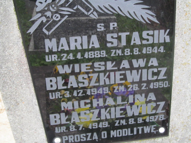 Wiesława Błaszkiewicz 1949 Tarnów - Grobonet - Wyszukiwarka osób pochowanych